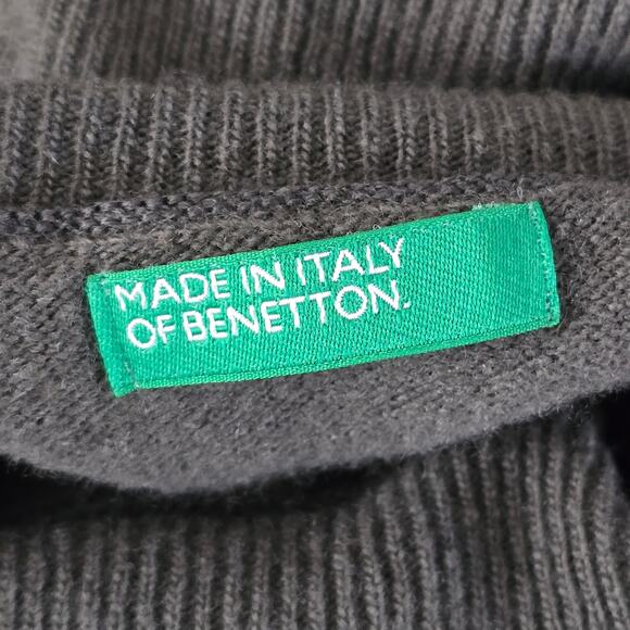 Benetton Cashmere Turtleneck Sweater Green Italy Minimalist Soft Cozy Luxury - Picture 5 of 6